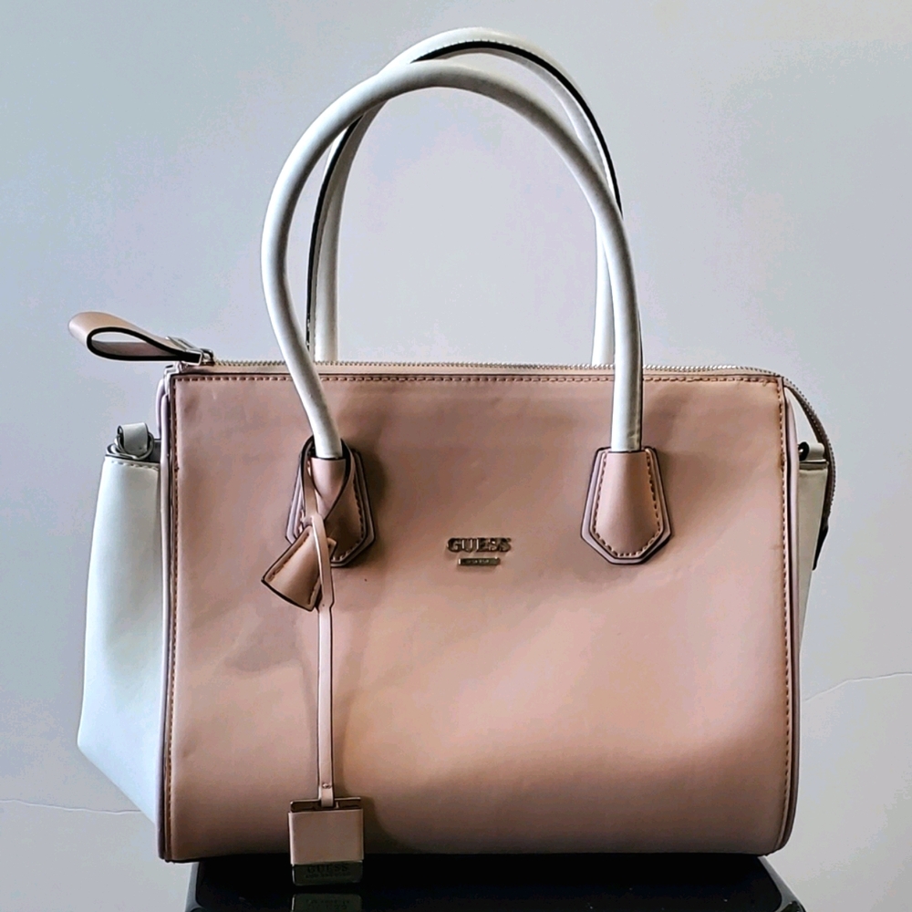 Guess blush and white purse